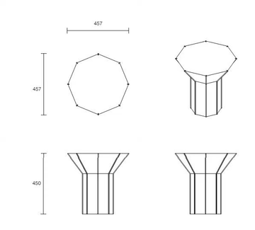FLARE TALL - Octagonal wood veneer high side table by Articolo Studio - view 3